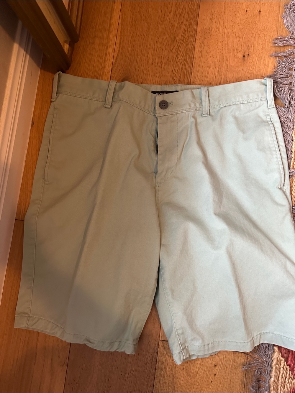 Express Men's Flat Front Chino Shorts - Sage Green